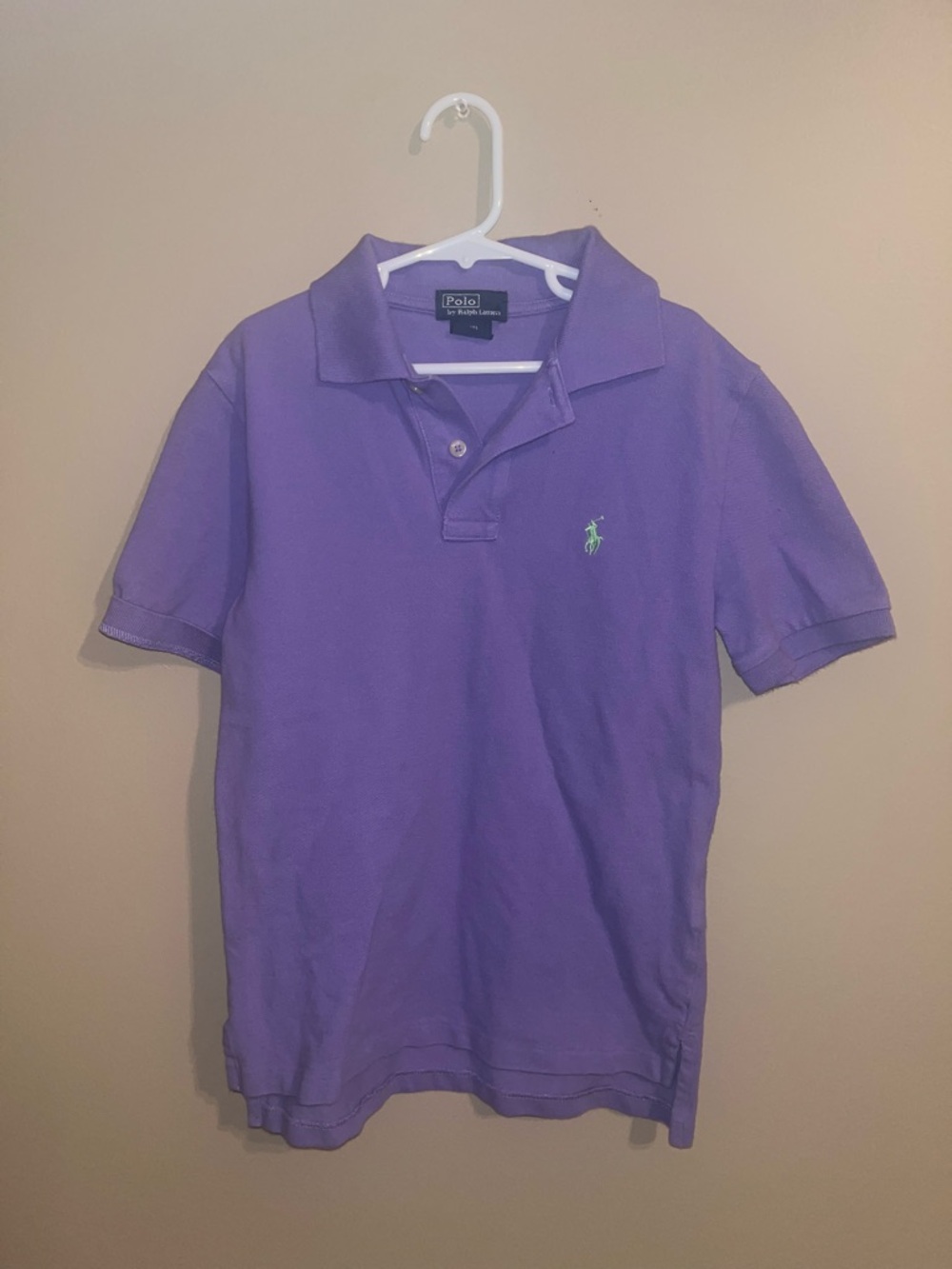 Ralph Lauren Purple Polo with Green Pony Embroidery 8
